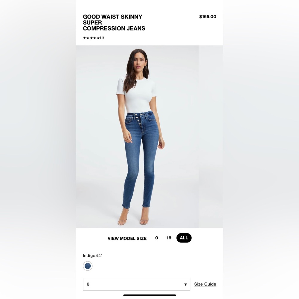 GOOD WAIST SKINNY SUPER COMPRESSION JEANS Size 6